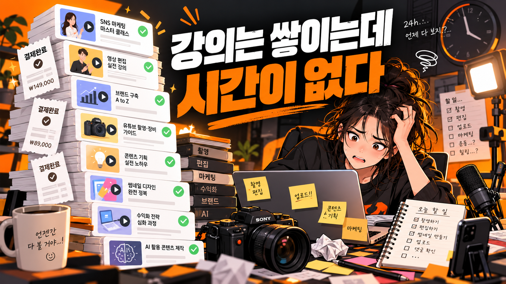 강의는 쌓이는데 시간이 없는 1인 크리에이터의 현실